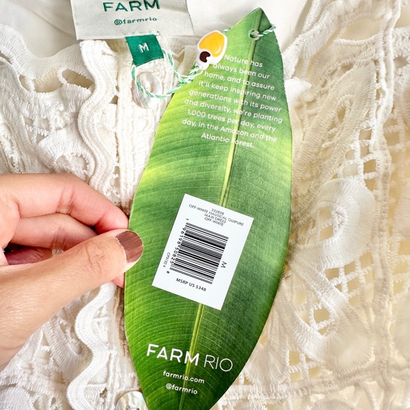 NWT FARM Rio Off White Nautical Guipere Crochet Midi Dress, Sz M - Picture 7 of 7